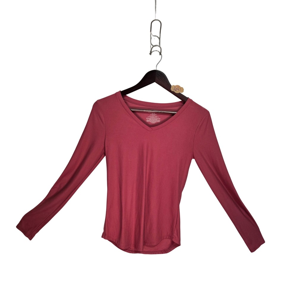 No Boundaries Rose Glitz V-Neck Long Sleeve Top NJ48T006CBV Medium 7-9